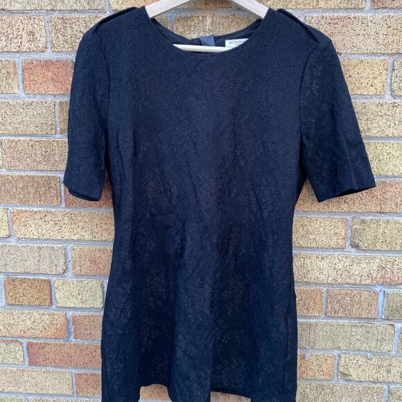 Burberry London Floral Zip Dress Black Mohair Pattern Size 8 - Picture 3 of 16